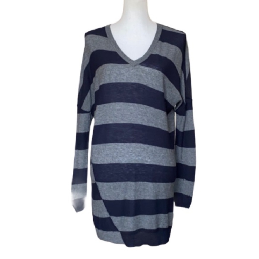 Vince for A Pea In The Pod Boyfriend Sweater Gray Navy Stripe Maternity XS